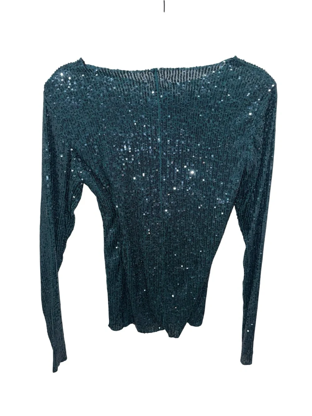 Free People Teal Sequin Long Sleeve Top XS Holiday Party
